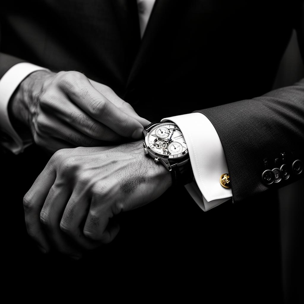 Detailansicht einer eleganten Uhr am Handgelenk